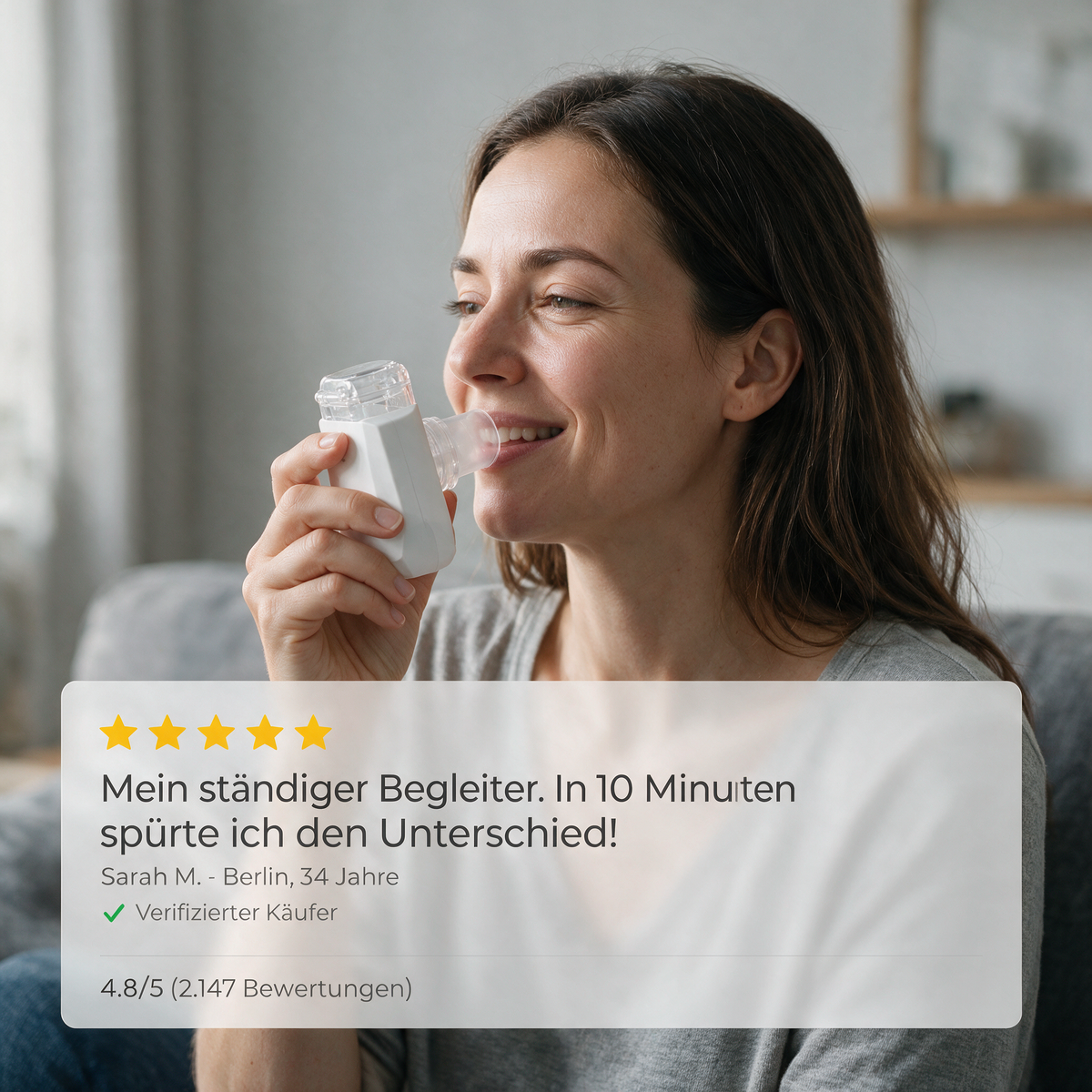 Sinazem® Tragbarer Mesh-Vernebler – Flüsterleise, für Kinder & Erwachsene