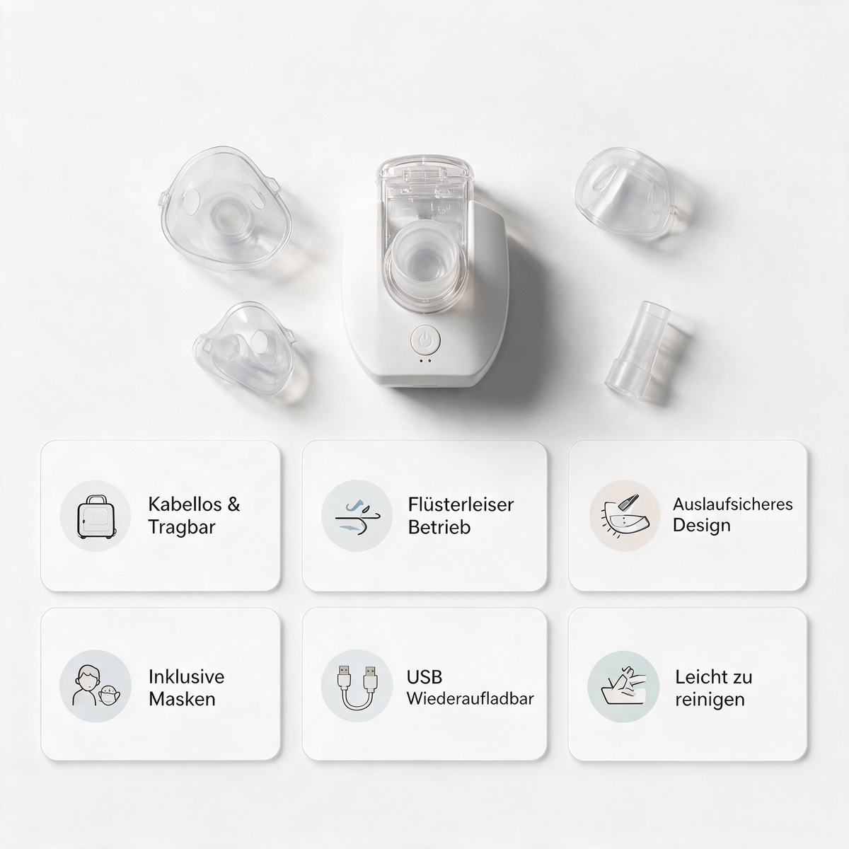 Sinazem® Tragbarer Mesh-Vernebler – Flüsterleise, für Kinder & Erwachsene